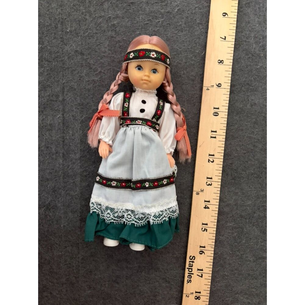 vtg 1950s scandinavian souvenir doll in traditional folk costume